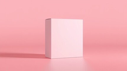 Simple pink box isolated against a pink background