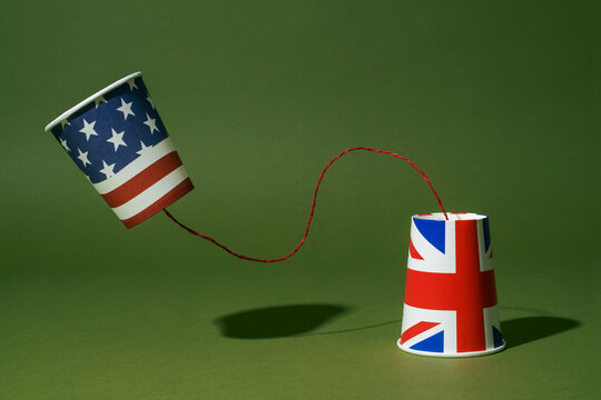 homemade american and british string telephone