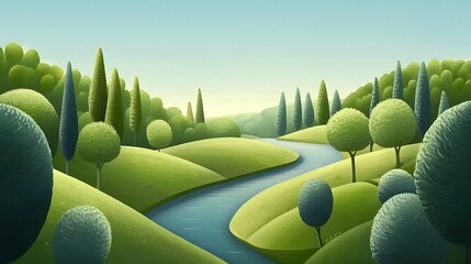 Serene River Valley Landscape. (26)