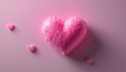 Obraz premium Pink Hearts on Pink Background for Valentine's Day or Love