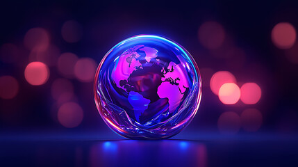 Global connectivity concept digital world illustration abstract environment close-up view futuristic vision