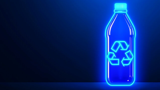 Recycling initiatives promote eco-friendly practices urban environment digital art blue background creative concept