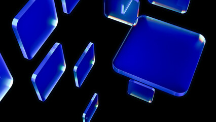 Colorful cubic crystal shapes create dynamic abstract background