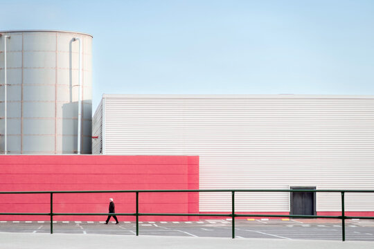 Silhouette in minimalist industrial environment - Powered by Adobe