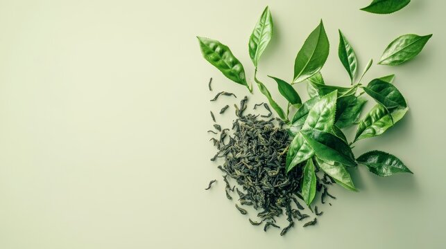 Food Photograph of Green Tea Leaves