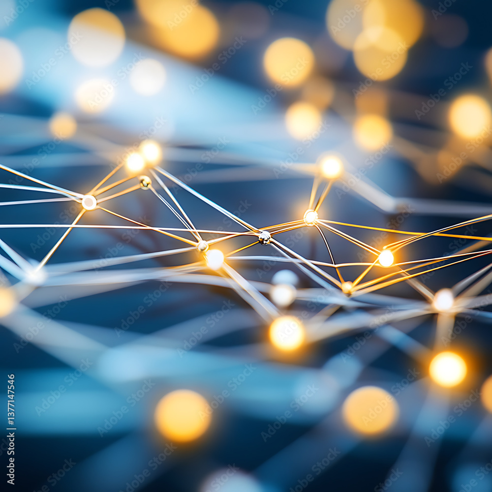 Poster exploration of digital connectivity through network patterns virtual space graphic design abstract v