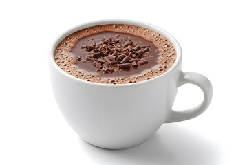 Fototapeta premium cup of coffee with chocolate white background - Chocolate quente