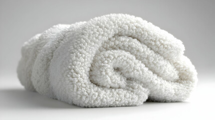 Soft White Rolled Towel, Fluffy Texture