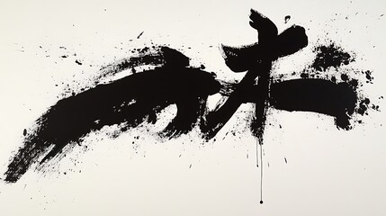 Abstract Ink Brushstrokes with Zen Art.