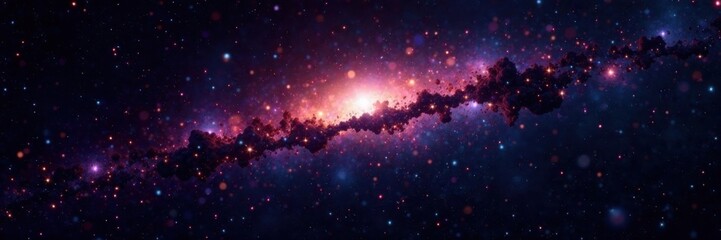 Obraz premium Shiny starfield in outer space against a black backdrop, shiny, cosmos