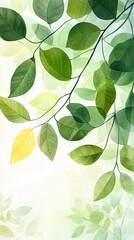 Obraz premium Elegant Green Leaves on Soft Background for Nature Inspired Design