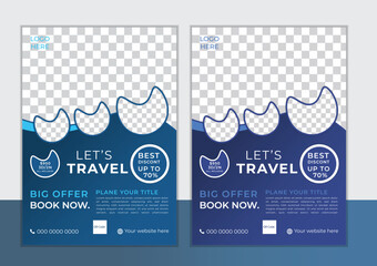 Modern Travel Flyer Design Template, Vector modern travel flyer template design