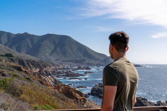 Tourist looking at big sur