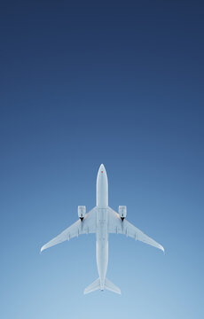 Airplane passing in the blue sky