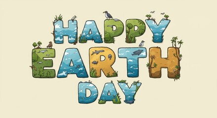Happy earth day illustration celebration graphic design