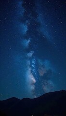 Fototapeta premium starry night sky with twinkling stars on dark background , cosmos, stars, universe