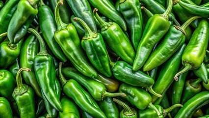 Close Up Top View Unripe Green Chili Peppers Background - Vibrant Green Texture