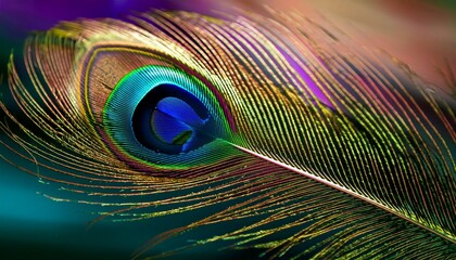 Obraz premium peacock feather close up