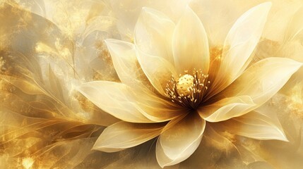 Obraz premium Golden Lotus Flower in Abstract Background