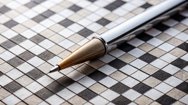 Completed Crossword Puzzle with Answer Key - Stock Photo