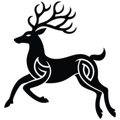 Silhouette of a Deer with Celtic Knots