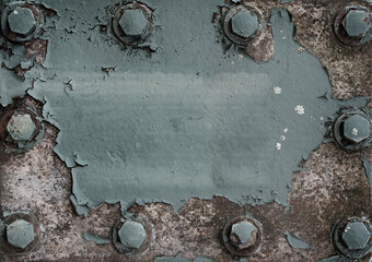 Metal background texture. Textured background of metal. Old metal background. Steel surface with corrosion. A vintage iron sheet with rust stains. A textured metal frame, industrial steel board.