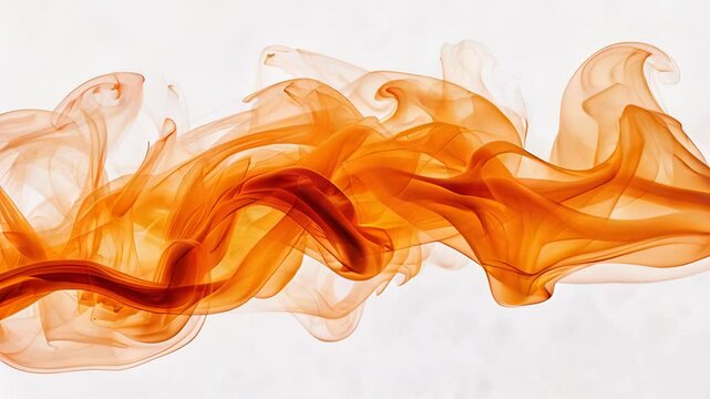  Fuma&ccedil;a laranja clara flutuando lentamente em fundo branco