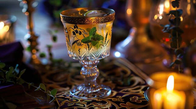 Capture the Cool Moment: The Summer Temptation of Iced Tea with Mint! In the picture, a refreshing glass of iced tea with mint is placed in front of a fresh background. The crystal - clear ice cubes a