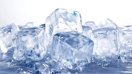 Obraz premium Clear Ice Cubes Close-up