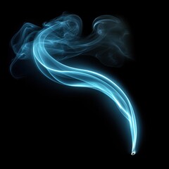 Ethereal blue smoke on a black background evoking a dreamy and artistic feeling perfect for modern pop art designs