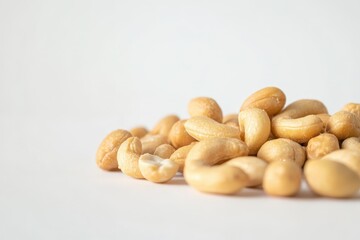 Obraz premium A close up photo showing a pile of tasty cashews
