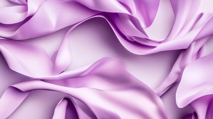 Obraz premium Elegant Lilac Silk Fabric Flowing in Gentle Waves and Folds