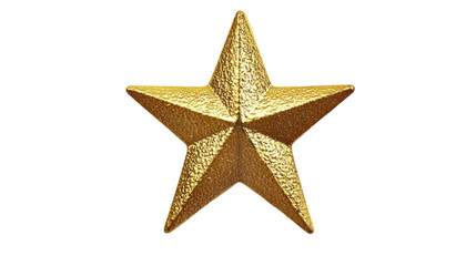 Shiny Golden Star Emblem on a Transparent Background for Use
