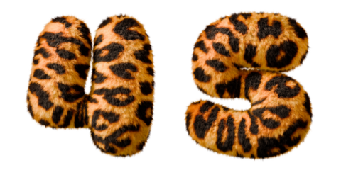 Leopard Fur 4-5 numbers. Isolated on transparent background	