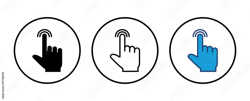 Poster hand click icon vector. pointer icon vector. hand cursor icon vector
