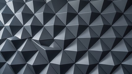 Obraz premium Polished Semigloss Tile Wall Background 3D Triangular Black Block Wallpaper Render