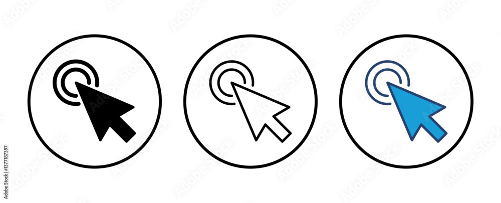 Poster click icon vector. pointer arrow icon. cursor icon vector