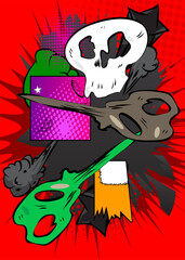 Cartoon, comic book background. Retro vector comics pop art design.