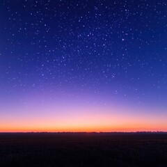 Stunning night sky filled with sparkling stars against a deep blue horizon capturing the essence of twilight and space