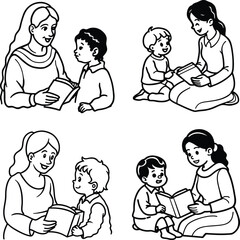 Timeless Motherly Love Heartwarming Moments in Black And White.