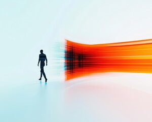 Abstract minimalist digital art depicting business resilience and disaster preparedness