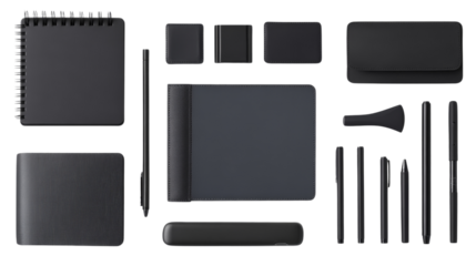 Online communication icons, email, chat bubble, and phone, Transparent background, PNG file,