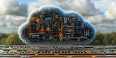 Cloud Computing 3D Illustration