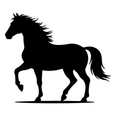 Obraz premium Horse Silhouette – Black Stallion Vector Illustration