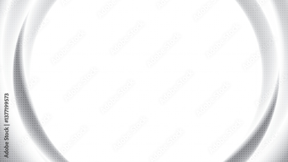 Wall mural abstract white and gray gradient background with curve lines and dot pattern. vector illustration.