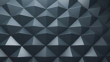 Obraz premium Polished Semigloss Tile Wall Background 3D Triangular Black Block Wallpaper Render