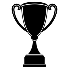 Flat Trophy Silhouette Icon Transparent Background Vector for Awards & Achievements