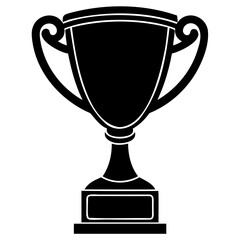 Minimalist Trophy Silhouette Vector Art Isolated on Transparent Background PNG for Easy Use