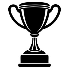 Flat Trophy Vector Illustration Clean Silhouette on Transparent Background