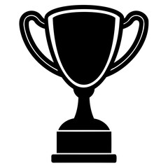 Flat Trophy Vector Illustration Clean Silhouette on Transparent Background